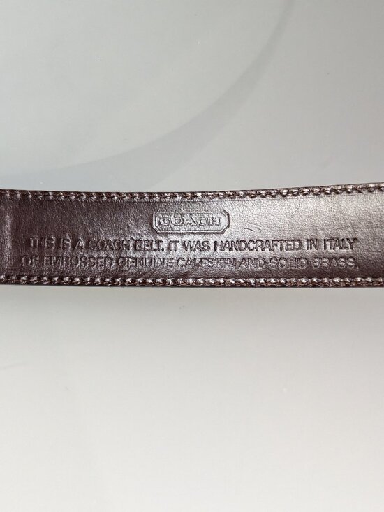 Coach Vintage Brown Crocodile Embossed Leather Belt Leather Buckle Medium main image 7